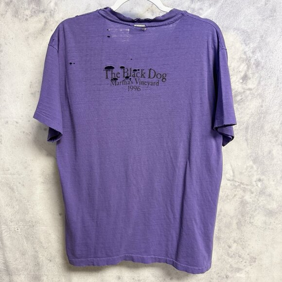 Vintage 90s The Black Dog Marthas Vineyard T Shirt Mens L 20.5x27 USA - Picture 2 of 14